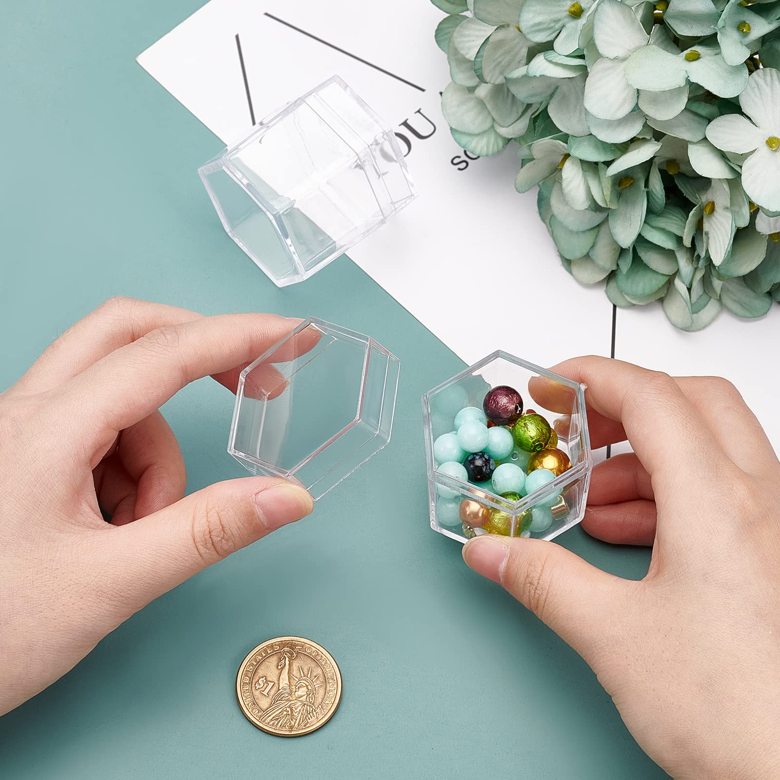 Amazon｜BENECREAT 21個 小物収納ケース プラスチックケース 六角形